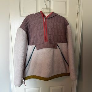 UGG Sherpa Half Zip Pullover Half Zip hooded Sweater Iggy Pink Size L